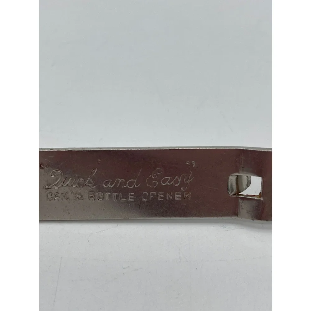 Quick and Easy Metal Can and Bottle Opener Silver Handheld Church Key Tool